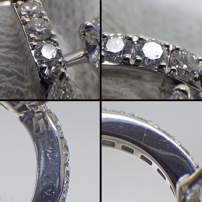 グラフ Graff GRAFF ピアス デュエット RGE1564 フープ ペアシェイプ/ラウンド ダイヤモンド 計1.1ct K18WG 【箱・保付き】 【中古】
