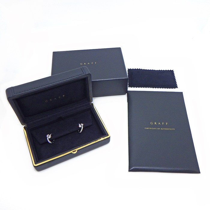 グラフ Graff GRAFF ピアス デュエット RGE1564 フープ ペアシェイプ/ラウンド ダイヤモンド 計1.1ct K18WG 【箱・保付き】 【中古】