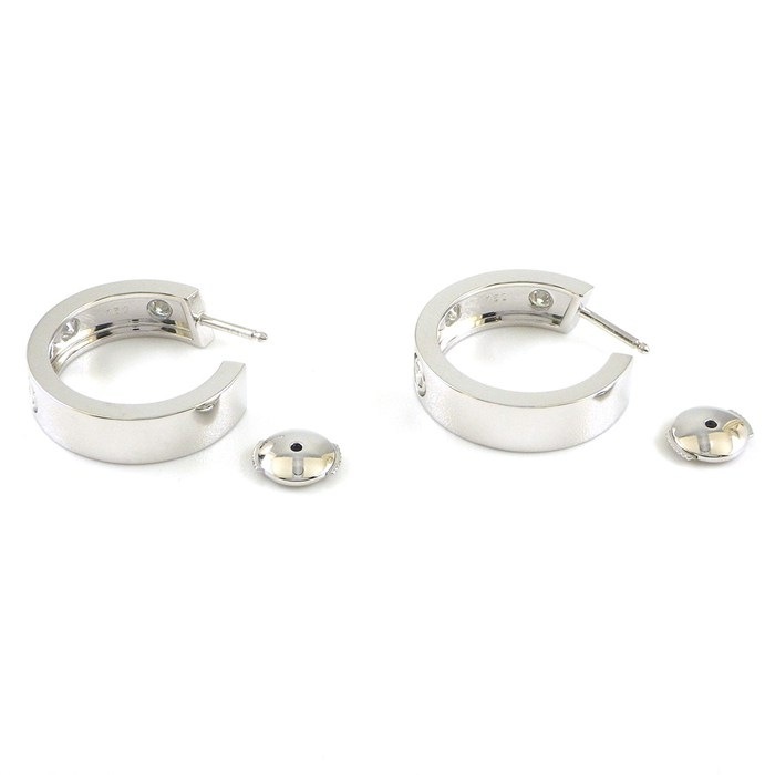 カルティエ Cartier ピアス ラブ フープ 6ポイント ダイヤモンド K18WG 【中古】