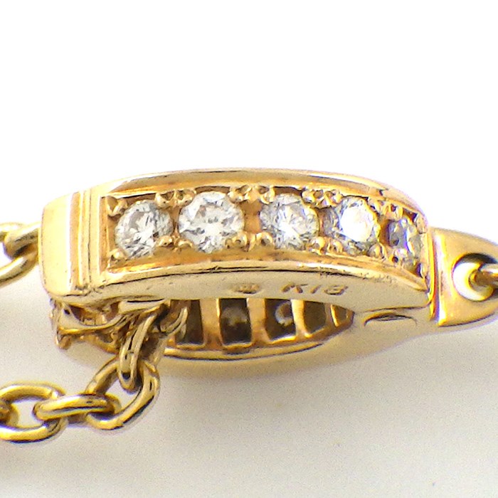 ミキモト MIKIMOTO ネックレス ステーション 6ポイント パール 9.0mm珠 ダイヤモンド K18YG 【中古】