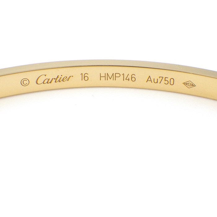カルティエ Cartier ブレスレット ラブ SM B6047216 6ポイント ダイヤモンド 0.15ct K18YG / #16 【箱・保付き】 【中古】
