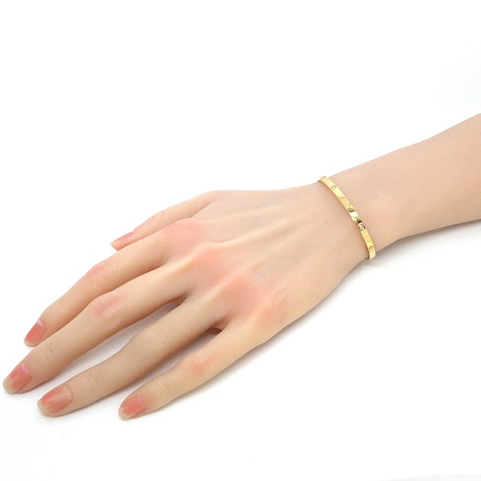 カルティエ Cartier ブレスレット ラブ SM B6047216 6ポイント ダイヤモンド 0.15ct K18YG / #16 【箱・保付き】 【中古】