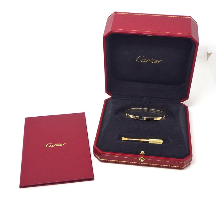 カルティエ Cartier ブレスレット ラブ SM B6047216 6ポイント ダイヤモンド 0.15ct K18YG / #16 【箱・保付き】 【中古】