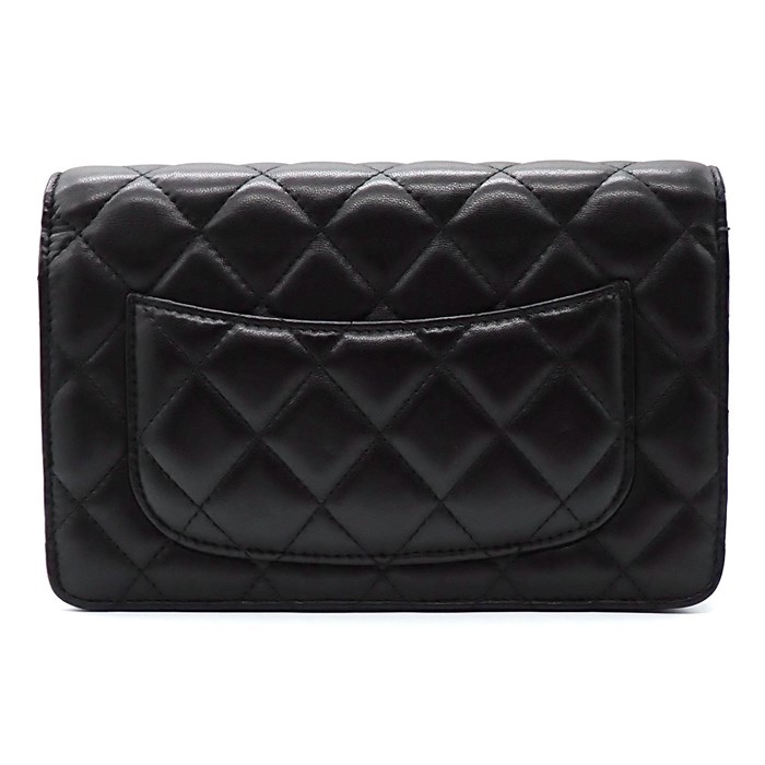 シャネル CHANEL ショルダーバッグ クラシック チェーンウォレット 2013年 AP0250 ブラック ラムスキン ゴールド金具 【中古】