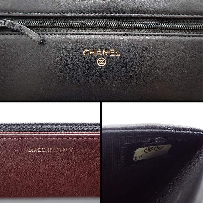 シャネル CHANEL ショルダーバッグ クラシック チェーンウォレット 2013年 AP0250 ブラック ラムスキン ゴールド金具 【中古】
