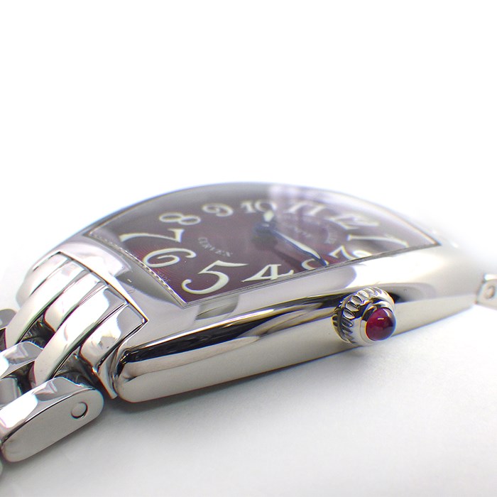 フランクミュラー FRANCK MULLER 腕時計 トノウ カーベックス 1752QZ 夜光インデックス 夜光針 ギョーシェ レッド文字盤 SS クオーツアナログ 【箱・保付き】 【中古】