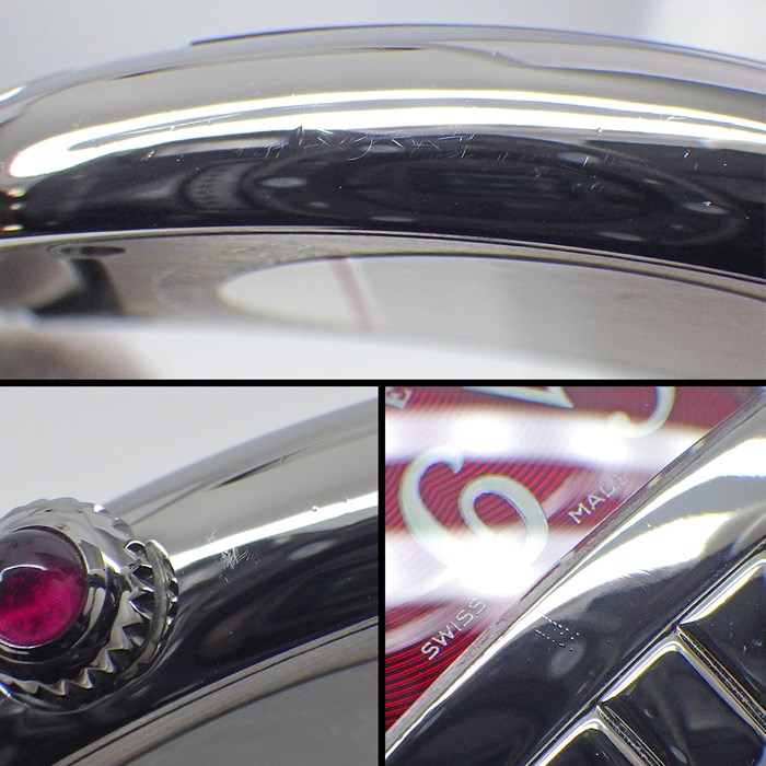 フランクミュラー FRANCK MULLER 腕時計 トノウ カーベックス 1752QZ 夜光インデックス 夜光針 ギョーシェ レッド文字盤 SS クオーツアナログ 【箱・保付き】 【中古】