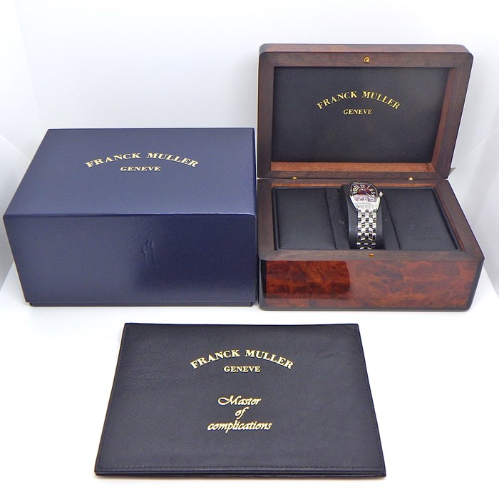 フランクミュラー FRANCK MULLER 腕時計 トノウ カーベックス 1752QZ 夜光インデックス 夜光針 ギョーシェ レッド文字盤 SS クオーツアナログ 【箱・保付き】 【中古】