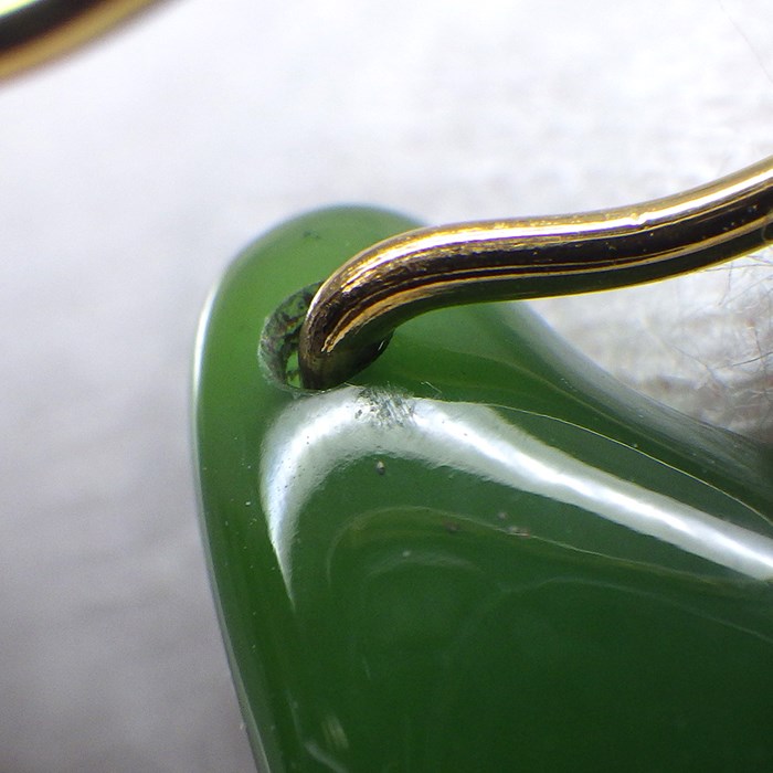 ティファニー Tiffany & Co. フック ピアス ティア ドロップ スウィング ネフライト K18YG 【中古】
