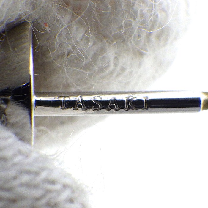 タサキ 田崎真珠 TASAKI ピアス リファインドリベリオン アコヤパール 7.7mm E-3699-18KWG ダイヤモンド 0.01ct ダイヤモンド 0.01ct K18WG 【中古】