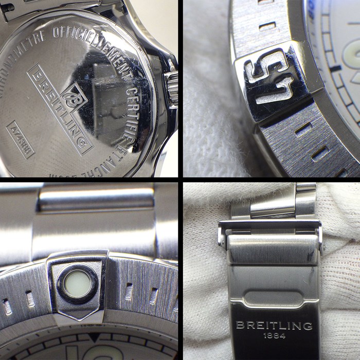 ブライトリング Breitling 腕時計 コルト A74388 シルバー文字盤 デイト 夜光針・インデックス SS クオーツアナログ 【中古】