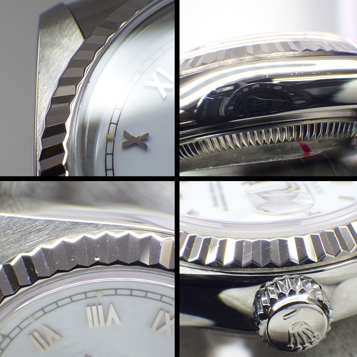 ロレックス Rolex 腕時計 デイトジャスト 69174 S番 1993年製 ホワイト文字盤 ローマンインデックス デイト 夜光針・インデックス K18WG SS 自動巻き 【OH済み】 【中古】 ロレックス Rolex 腕時計 デイトジャスト 69174 S番 1993年製 ホワイト