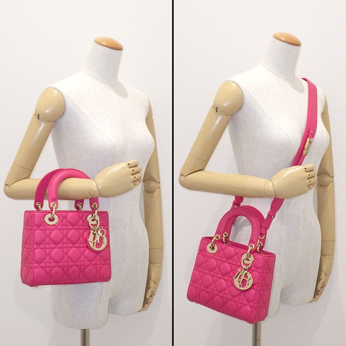 ディオール Dior ハンドバッグ レディディオール My ABCDior スモール M0538ONGE ピンク カナージュラムスキン ゴートスキン 【中古】