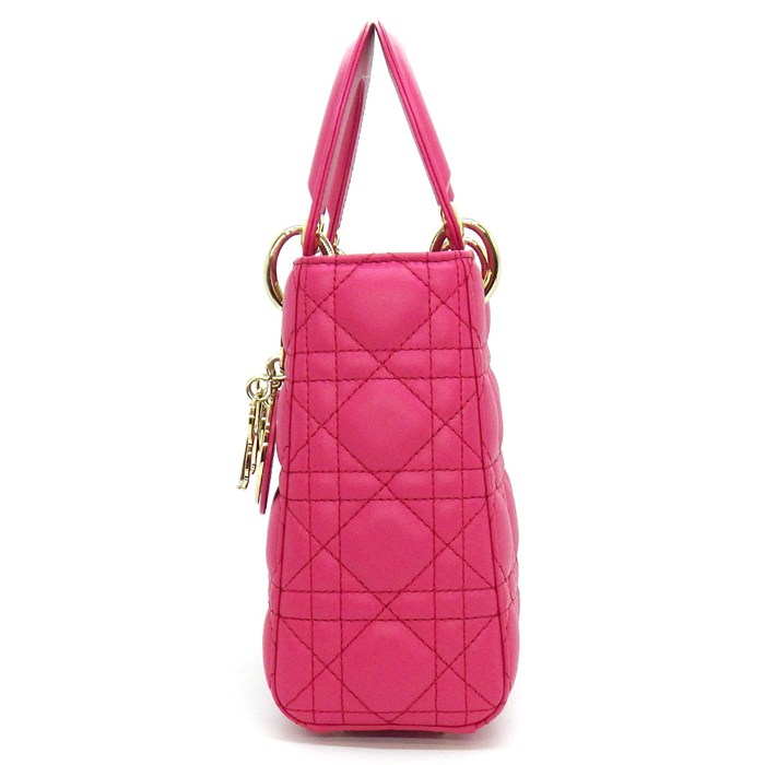 ディオール Dior ハンドバッグ レディディオール My ABCDior スモール M0538ONGE ピンク カナージュラムスキン ゴートスキン 【中古】