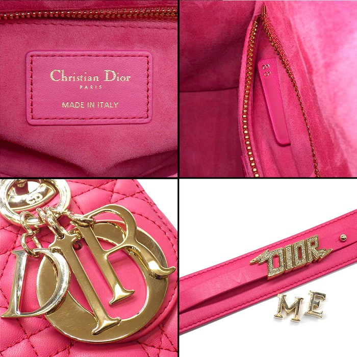 ディオール Dior ハンドバッグ レディディオール My ABCDior スモール M0538ONGE ピンク カナージュラムスキン ゴートスキン 【中古】