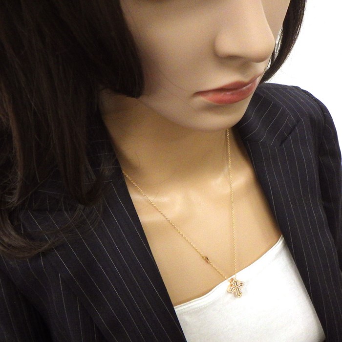 ダミアーニ DAMIANI ネックレス ベルエポック クラウン 20089079 クロス フル パヴェ ダイヤモンド 計0.28ct K18PG 【中古】
