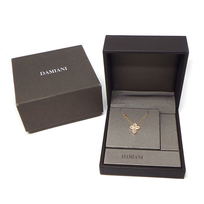 ダミアーニ DAMIANI ネックレス ベルエポック クラウン 20089079 クロス フル パヴェ ダイヤモンド 計0.28ct K18PG 【中古】