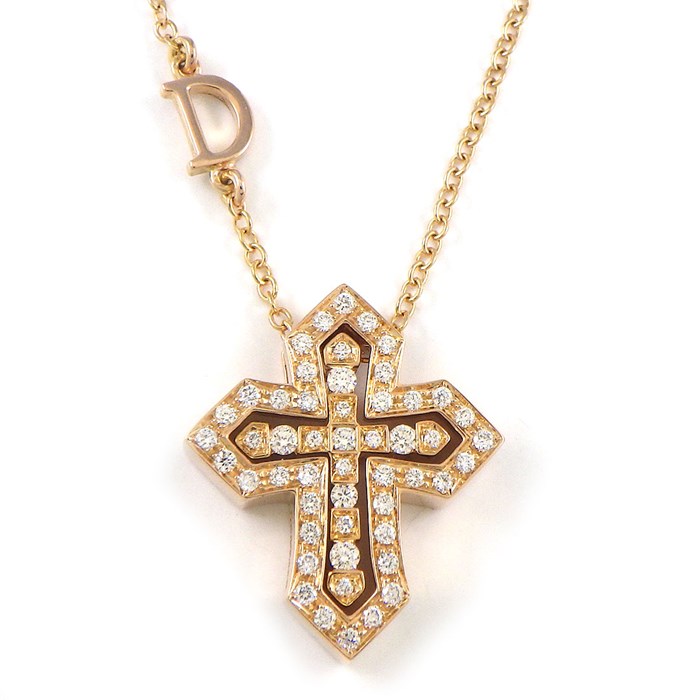 ダミアーニ DAMIANI ネックレス ベルエポック クラウン 20089079 クロス フル パヴェ ダイヤモンド 計0.28ct K18PG 【中古】