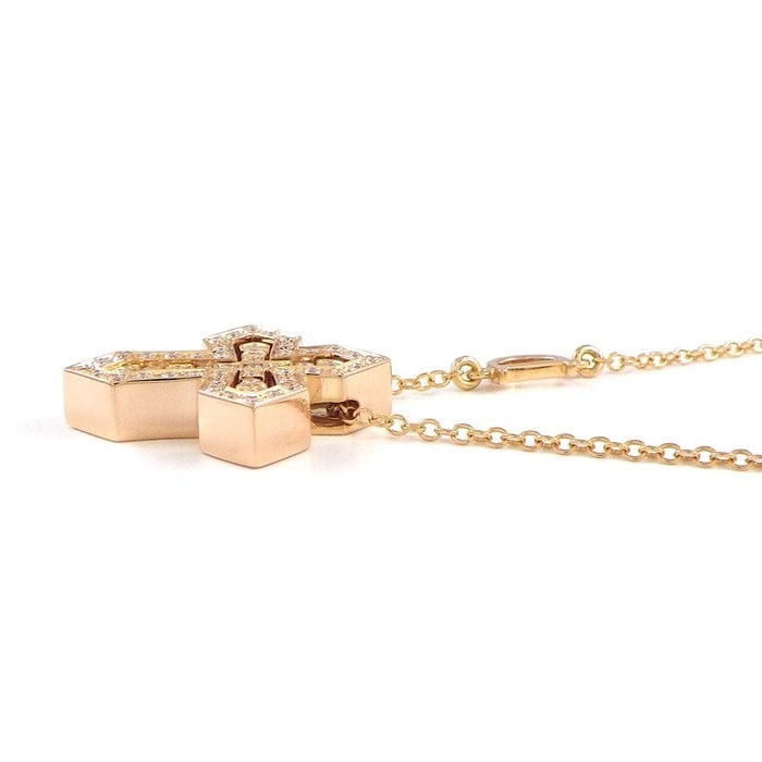 ダミアーニ DAMIANI ネックレス ベルエポック クラウン 20089079 クロス フル パヴェ ダイヤモンド 計0.28ct K18PG 【中古】