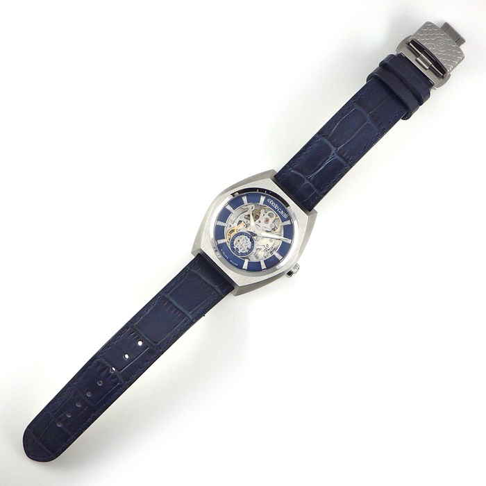 ロベルト・カヴァリ roberto cavalli ロベルト・カヴァリ 腕時計 ×FRANCK MULLER RV1G108L0031 スケルトン文字盤 裏スケ ネイビー クロコダイルレザーベルト SS 自動巻き 【箱・保付き】 【中古】