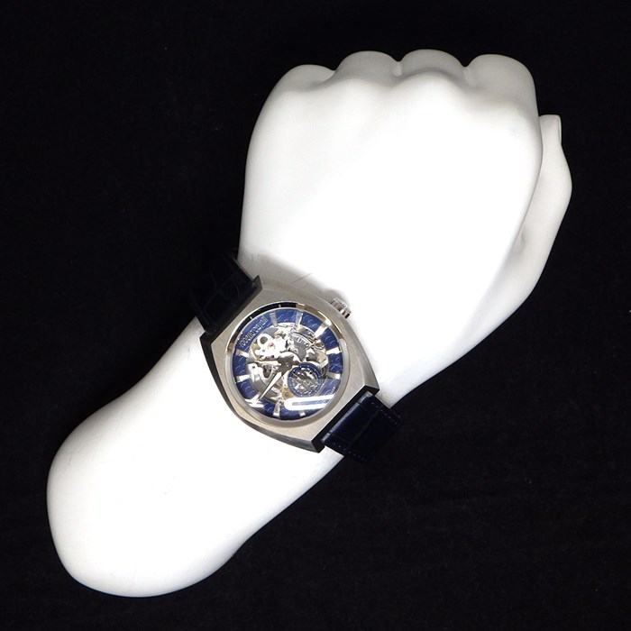 ロベルト・カヴァリ roberto cavalli ロベルト・カヴァリ 腕時計 ×FRANCK MULLER RV1G108L0031 スケルトン文字盤 裏スケ ネイビー クロコダイルレザーベルト SS 自動巻き 【箱・保付き】 【中古】
