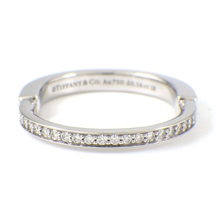 ティファニー Tiffany & Co. リング ロック 72345797 ハーフサークル ダイヤモンド 0.16ct K18WG 19号 【中古】