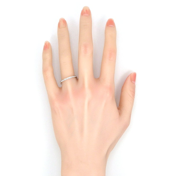 ティファニー Tiffany & Co. リング ロック 72345797 ハーフサークル ダイヤモンド 0.16ct K18WG 19号 【中古】