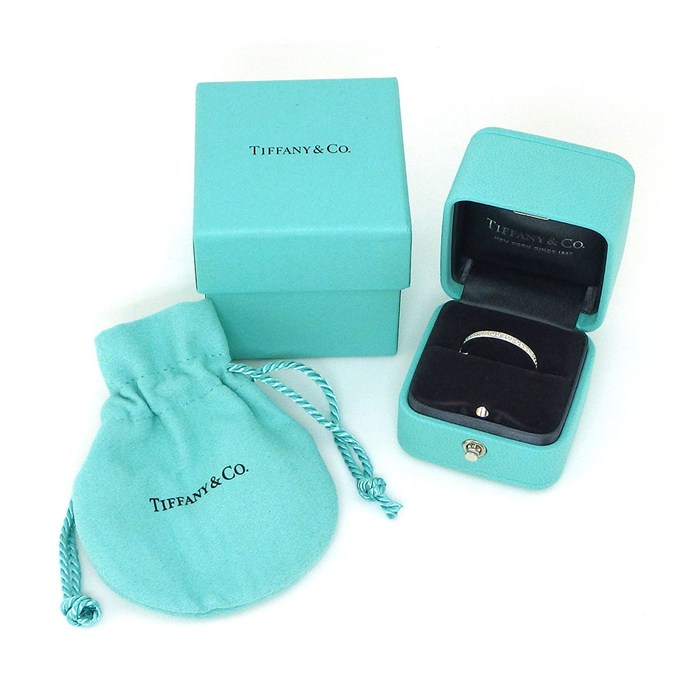 ティファニー Tiffany & Co. リング ロック 72345797 ハーフサークル ダイヤモンド 0.16ct K18WG 19号 【中古】