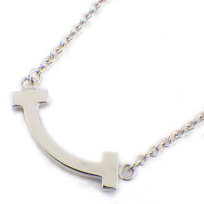 ティファニー Tiffany & Co. ネックレス Tスマイル ミニ 62617799 ダイヤモンド 0.03ct K18WG 【中古】