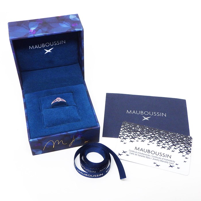 モーブッサン MAUBOUSSIN リング ヴィ、ヴォリュプテ・エ・パッシオン パヴェ ピンクサファイア K18WG 12.5号 【箱・保付き】 【中古】