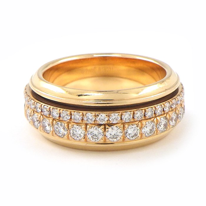 ピアジェ PIAGET リング ポセション PGG34P1D50 2ロウ スライド式 フルサークル パヴェ ダイヤモンド K18PG 9.5号 /#50 【箱・保付き】 【中古】