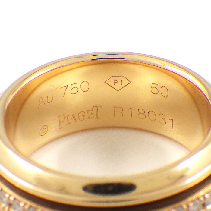 ピアジェ PIAGET リング ポセション PGG34P1D50 2ロウ スライド式 フルサークル パヴェ ダイヤモンド K18PG 9.5号 /#50 【箱・保付き】 【中古】