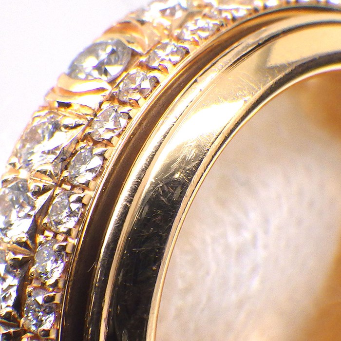 ピアジェ PIAGET リング ポセション PGG34P1D50 2ロウ スライド式 フルサークル パヴェ ダイヤモンド K18PG 9.5号 /#50 【箱・保付き】 【中古】