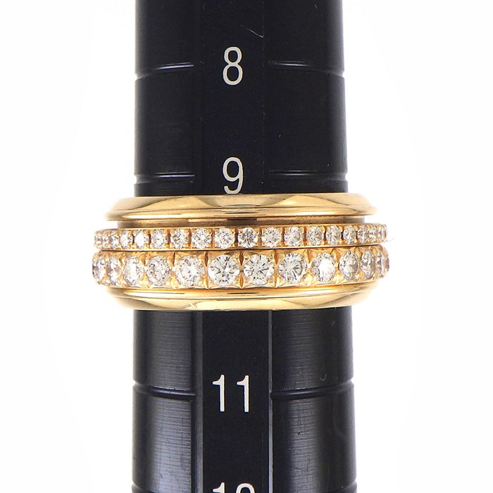 ピアジェ PIAGET リング ポセション PGG34P1D50 2ロウ スライド式 フルサークル パヴェ ダイヤモンド K18PG 9.5号 /#50 【箱・保付き】 【中古】