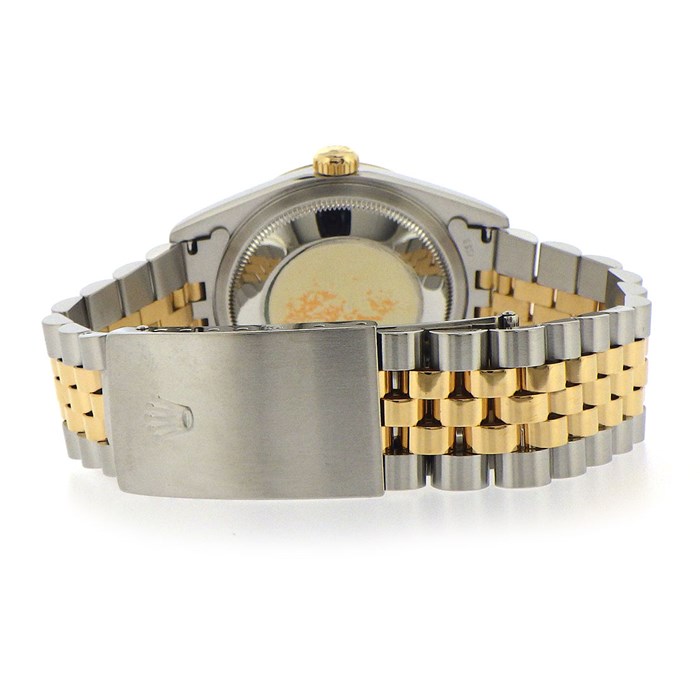 ロレックス Rolex 腕時計 デイトジャスト 16233G T番 10ポイント ダイヤインデックス デイト ブラック 文字盤 K18YG SS 自動巻き 【中古】