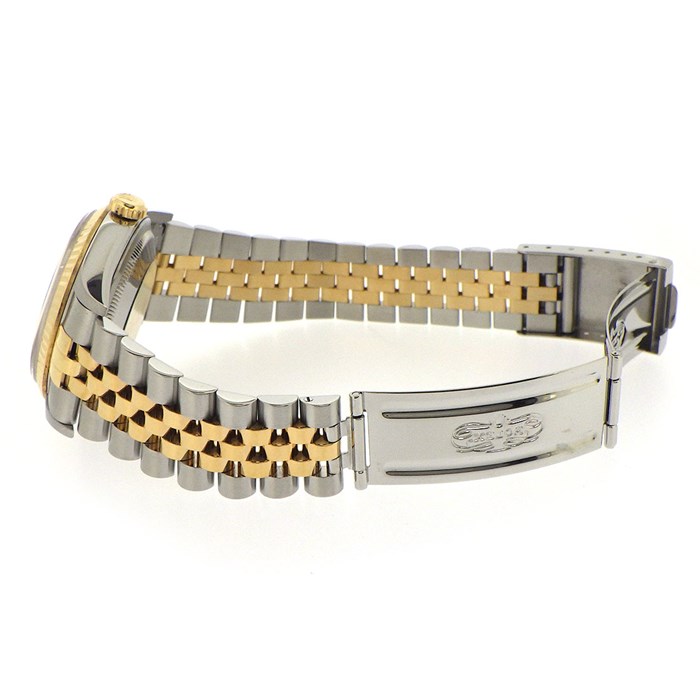 ロレックス Rolex 腕時計 デイトジャスト 16233G T番 10ポイント ダイヤインデックス デイト ブラック 文字盤 K18YG SS 自動巻き 【中古】