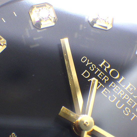 ロレックス Rolex 腕時計 デイトジャスト 16233G T番 10ポイント ダイヤインデックス デイト ブラック 文字盤 K18YG SS 自動巻き 【中古】