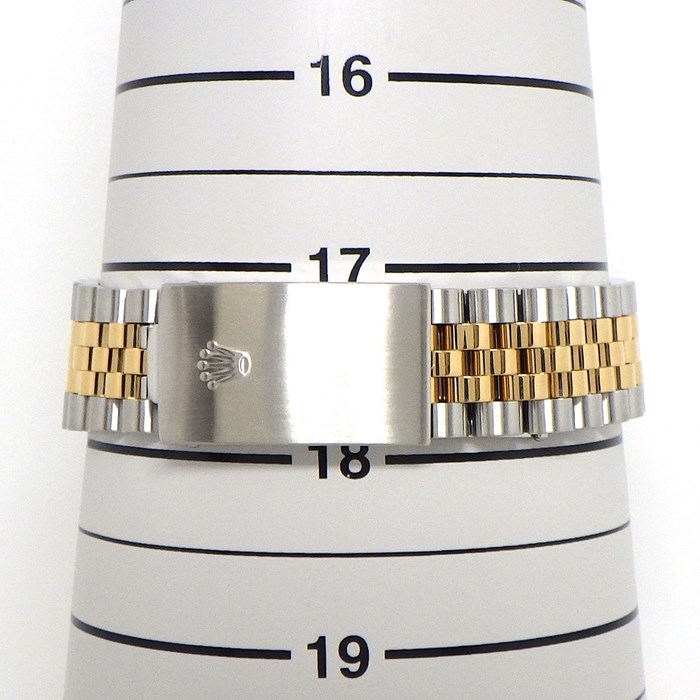 ロレックス Rolex 腕時計 デイトジャスト 16233G T番 10ポイント ダイヤインデックス デイト ブラック 文字盤 K18YG SS 自動巻き 【中古】