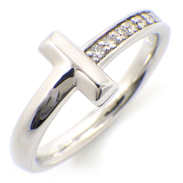 ティファニー　Tワン　ナロー　リング　K18　750　ダイヤモンド　4号 ティファニー Tワン ナロー リング K18 750 ダイヤモンド 4号