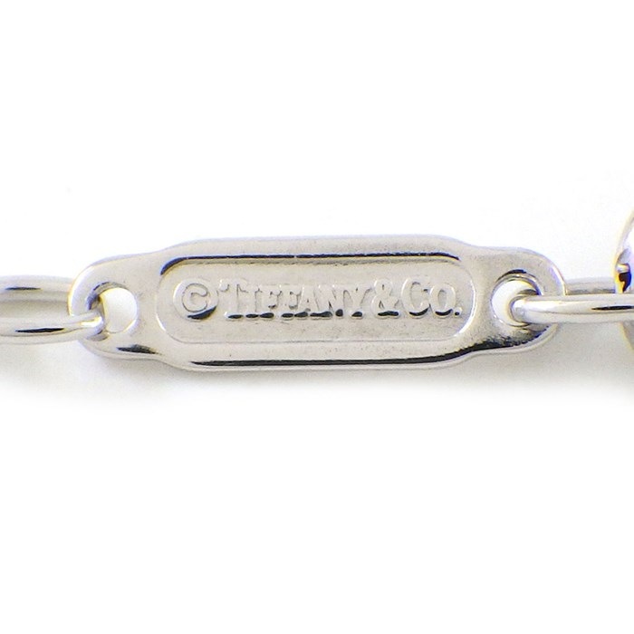 ティファニー Tiffany & Co. ネックレス 1837 ダブル バー ドロップ ロゴ タグ 1ポイント ダイヤモンド K18WG 【中古】