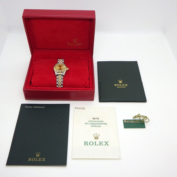 ロレックス Rolex 腕時計 デイトジャスト 79173G P番 2000年製 10ポイント ダイヤインデックス シャンパンカラー文字盤 フルーテッドベゼル ジュビリーブレス K18YG SS 自動巻き 【中古】
