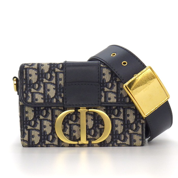 ディオール Dior ショルダーバッグ 30 モンテーニュ ボックス M9204UTZQ_M928 エクリュホワイト ディオールオブリークジャガード ブルー カーフスキン 【中古】