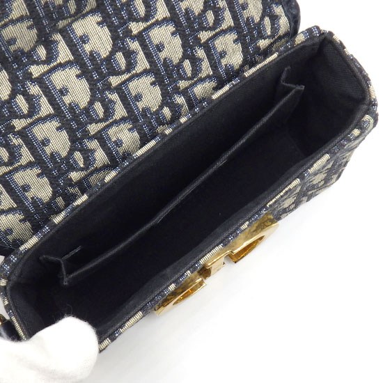 ディオール Dior ショルダーバッグ 30 モンテーニュ ボックス M9204UTZQ_M928 エクリュホワイト ディオールオブリークジャガード ブルー カーフスキン 【中古】