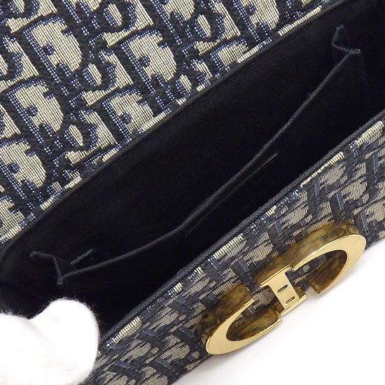 ディオール Dior ショルダーバッグ 30 モンテーニュ ボックス M9204UTZQ_M928 エクリュホワイト ディオールオブリークジャガード ブルー カーフスキン 【中古】
