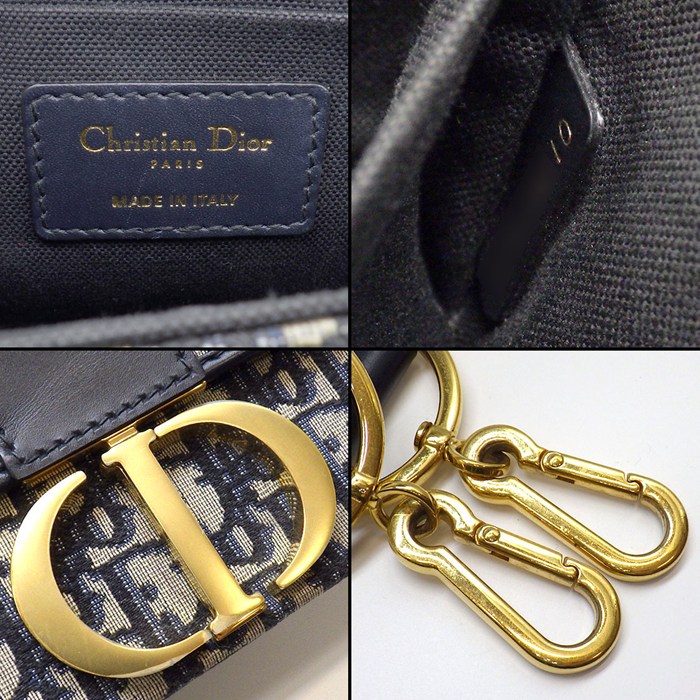ディオール Dior ショルダーバッグ 30 モンテーニュ ボックス M9204UTZQ_M928 エクリュホワイト ディオールオブリークジャガード ブルー カーフスキン 【中古】