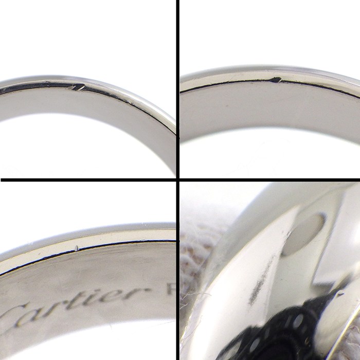 カルティエ Cartier リング トリニティ LM パヴェ フルサークル ダイヤモンド ブラック セラミック PT950 K18WG 11号 / #51 【中古】