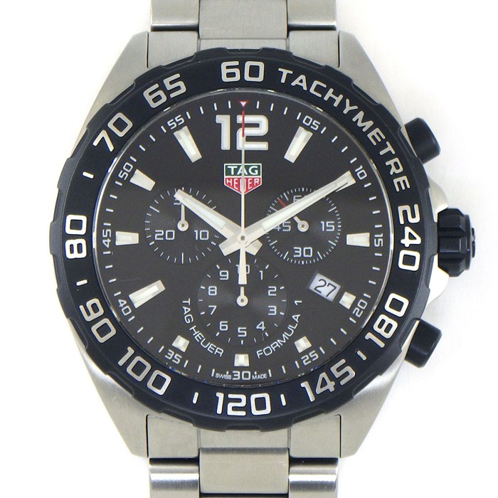 タグ・ホイヤー TAG Heuer 腕時計 フォーミュラ1 CAZ1010.BA0842 ブラック文字盤 デイト クロノグラフ タキメーター スモールセコンド 夜光針 SS クオーツアナログ 【箱・保付き】 【中古】