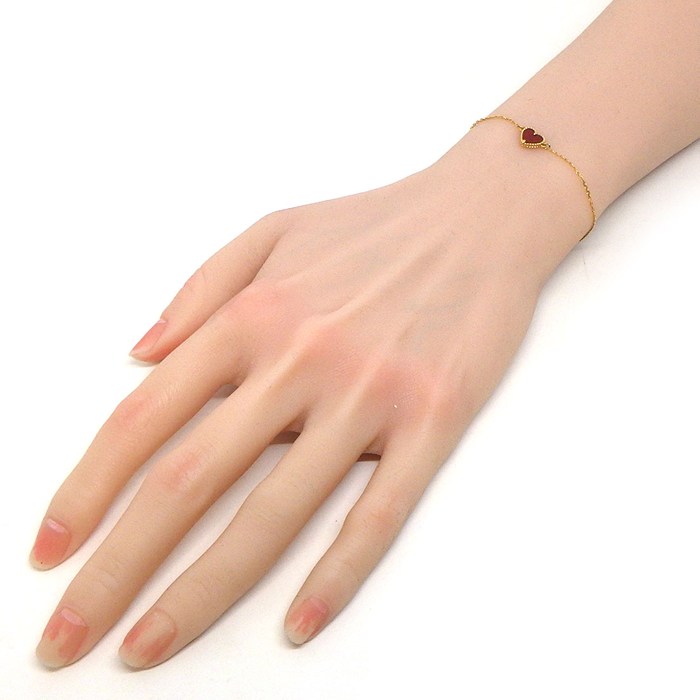 ヴァンクリーフ＆アーペル Van Cleef & Arpels ブレスレット スウィートアルハンブラ ハート VCARN59L00 カーネリアン K18PG 【中古】