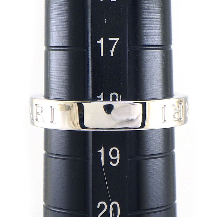 ブルガリ BVLGARI リング B-zero1 ビーゼロワン エッセンシャル バンド 339992 Wロゴ ダブルロゴ 1ポイント ダイヤモンド K18WG 18号 【中古】