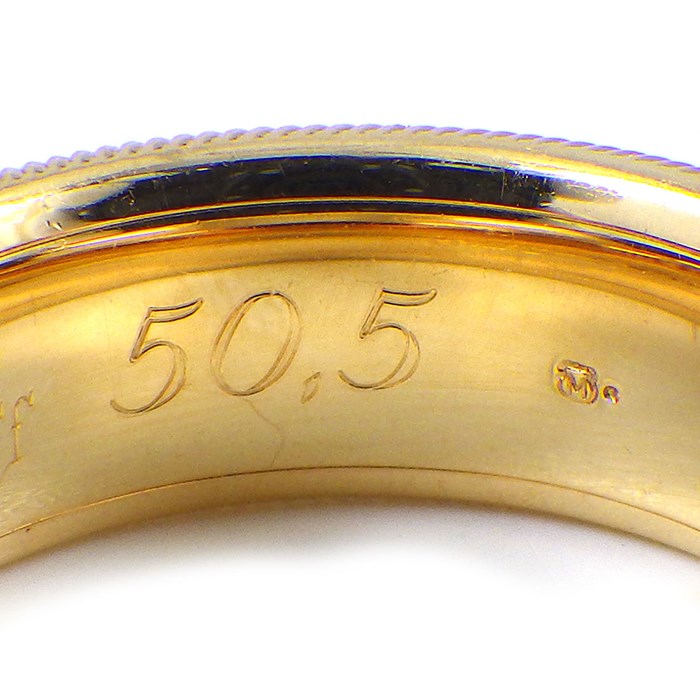 ウェレンドルフ Wellendorff リング ハイビスカス リーフ メッシュ 回転 スライド 1ポイント ダイヤモンド 0.017ct ブルー エマイユ エナメル K18YG 10号 【中古】